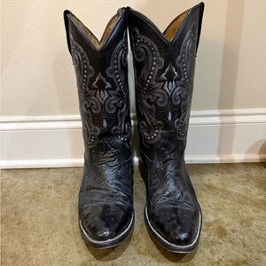 Circle G Black and Gray Embroidered Boots
